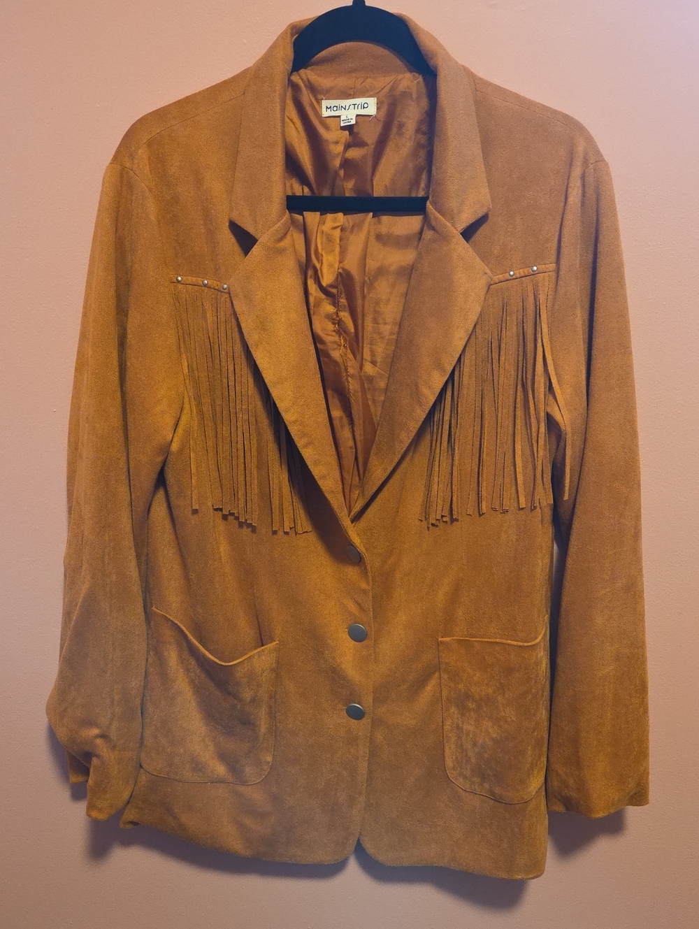 Tan Suede Fringe Blazer